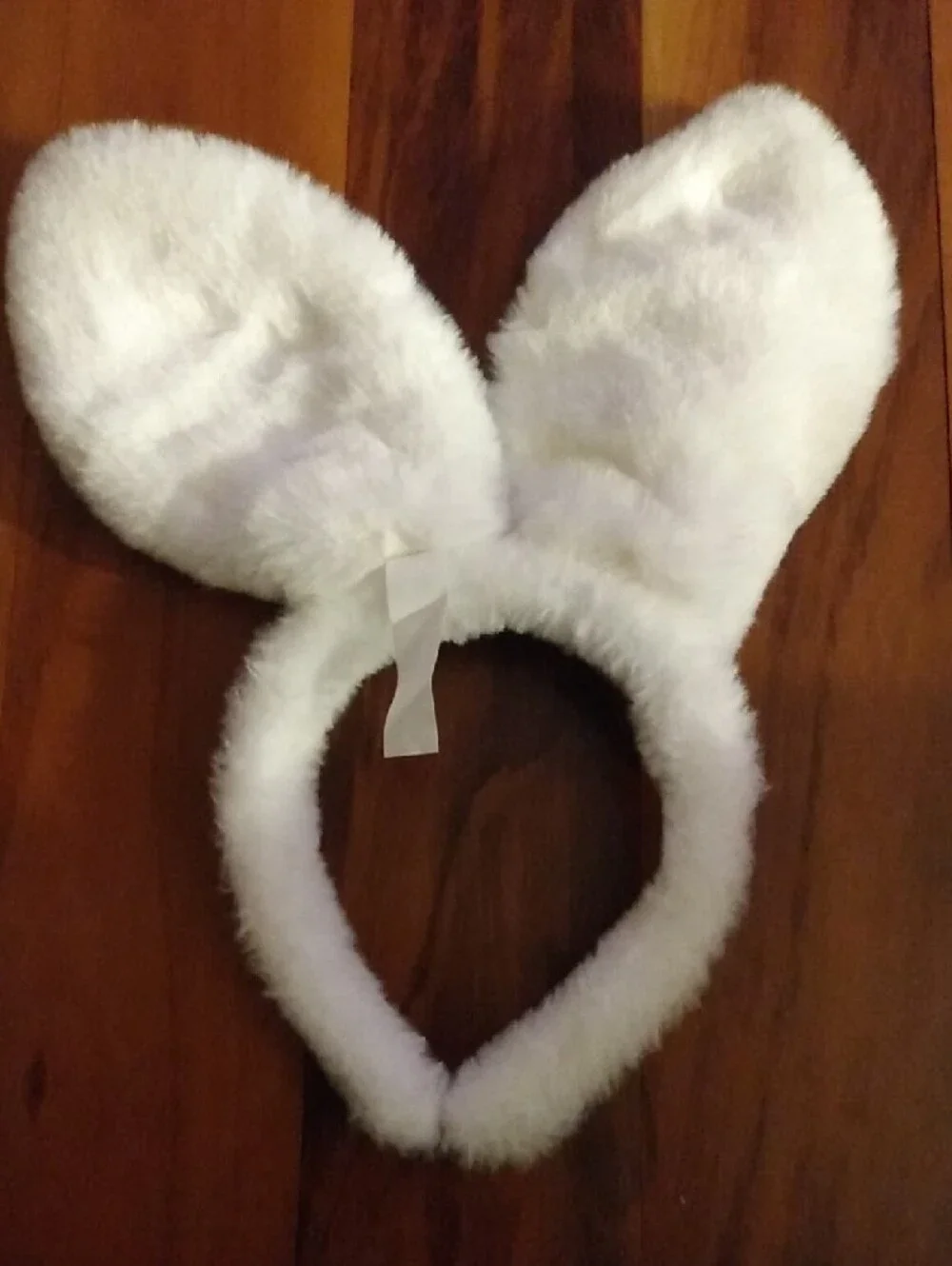 NWOT Soft Plush Bunny Ears Headband OS, White & Pink Easter Halloween Costume